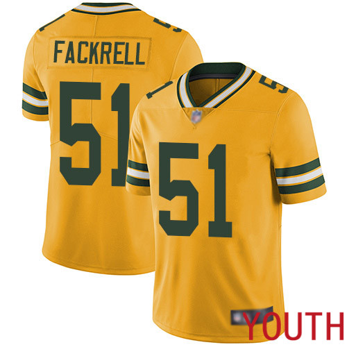 Green Bay Packers Limited Gold Youth #51 Fackrell Kyler Jersey Nike NFL Rush Vapor Untouchable